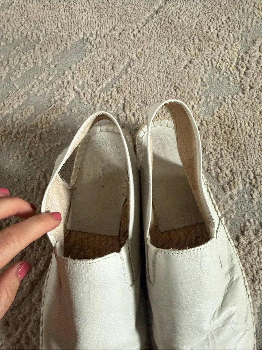 Mint Velvet Spain white leather closed toe Espadrille Sandal 9US 39EU